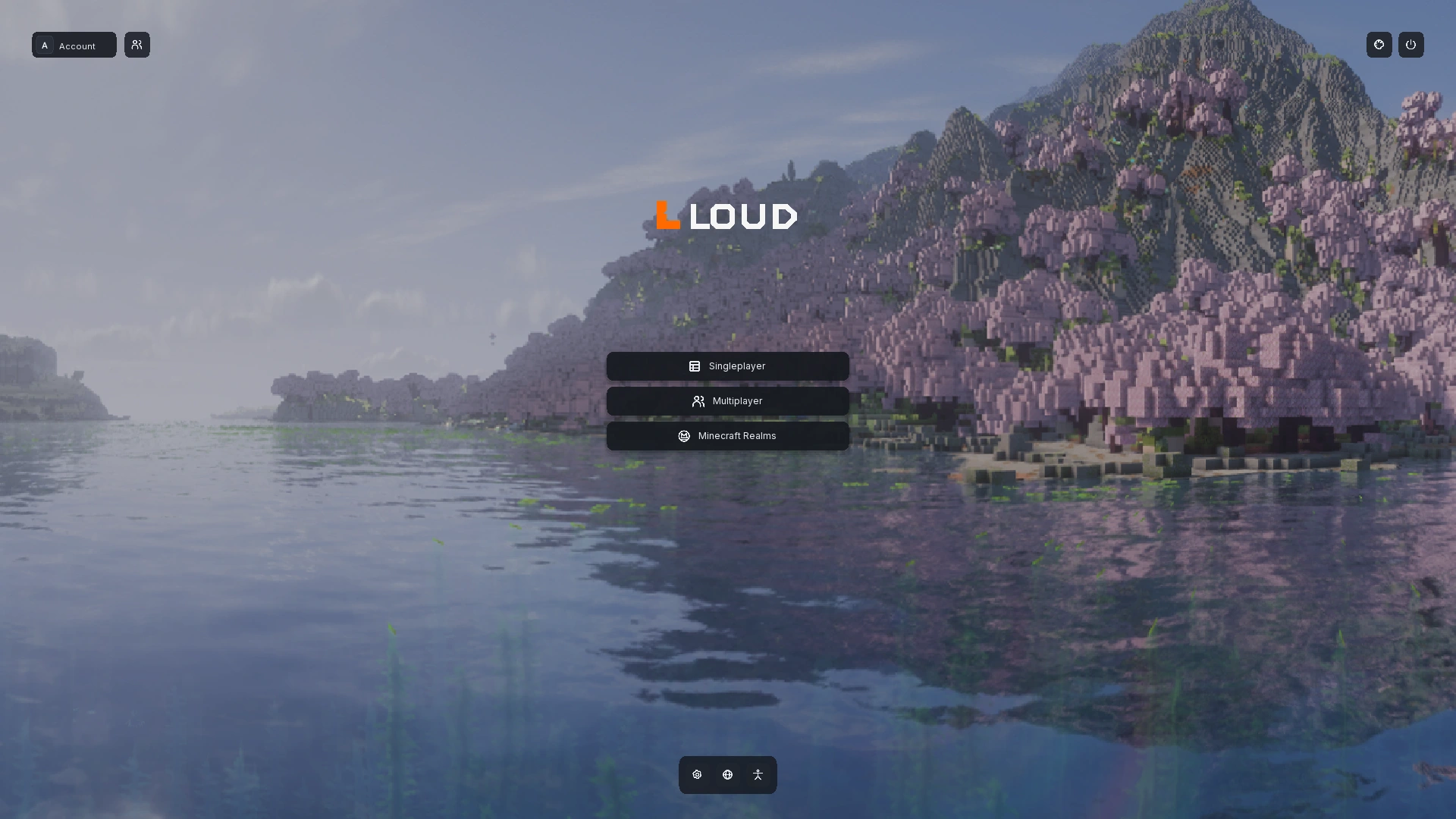 LOUD Main menu screen